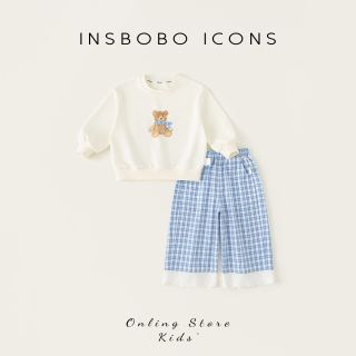 insbobo 女童套装2025春秋新款女宝童装儿童衣服春季宝宝卫衣洋气