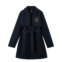 E-LAND KIDS eland kids衣恋童装女童风衣春秋季休闲学院风中长款外套