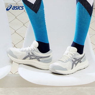 ASICS亚瑟士 GEL-CONTEND 7 缓震透气跑鞋 白色/灰色 36