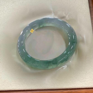 慕公子 长相思 缅甸翡翠真玉手镯子冰透种女士款飘花珠宝处理 翡翠手镯 58mm