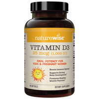 naturewise 维生素D3阳光瓶1000IU 活性vd3软胶囊孕期婴幼儿童补钙滴剂90粒