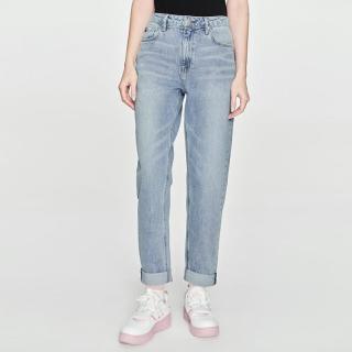 Lee 24春夏411舒适高腰小直脚浅蓝色女牛仔裤