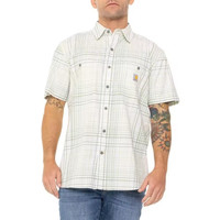 值选：carhartt Rugged Flex 宽松格纹短袖衬衫 三色可选