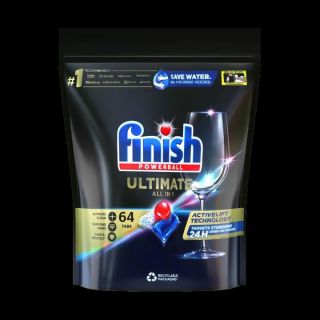 finish 洗碗凝珠三合一洗碗块洗碗机洗涤剂多效合一洗碗凝珠洗碗球洗碗粉 64颗1袋极净洗碗凝珠原味