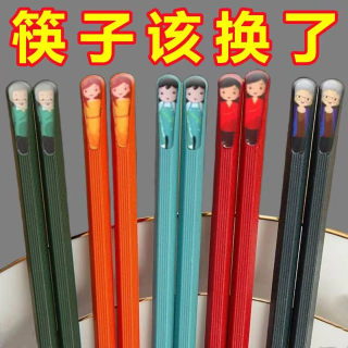 欢喜严选 国潮风防霉指甲筷 5盒共25双