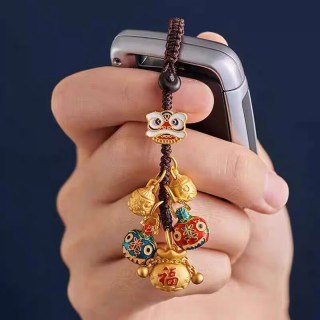 木易 吞金兽 四口貔貅款 汽车钥匙扣 高档古法