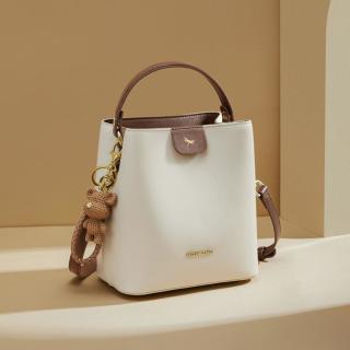 红蜻蜓 包包女2026款水桶包斜挎单肩包牛皮时尚百搭大容量斜挎包女包