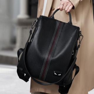 达芙妮 女款头层牛皮双肩包旅行轻便大容量防盗背包