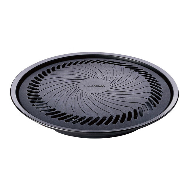 岩谷 烤盘 圆形烧烤煎盘卡式炉户外便携加大不粘无烟烤盘烤肉 升级款-ZK-15(配取盘器)+刷子+夹子+包