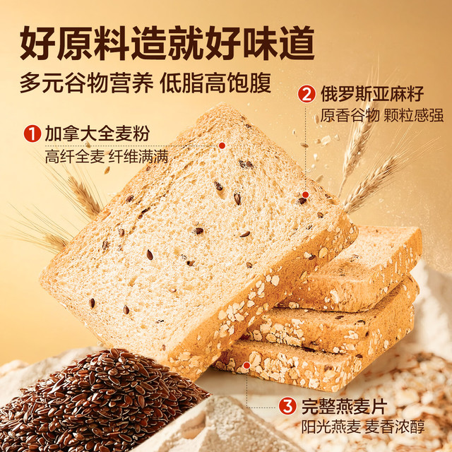 限地区：良品铺子 亚麻籽燕麦吐司900g/箱