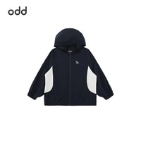 oddtails 防水 儿童连帽外套 藏青拼米白