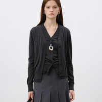  ZIQIAO/自巧 设计感双门襟 女士针织开衫