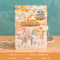 1 2026马年励志文字笔记本子 可期手账本礼盒文艺复古风好运 PU本--你好北京（送咕卡明信片贴纸）
