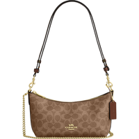  COACH/蔻驰 经典标志 女士单肩包 IM/棕黄色/棕色