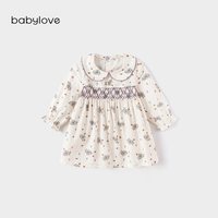 Babylove 女宝宝连衣裙春秋款纯棉A类裙子婴幼儿文艺公主裙