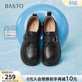 百思图 26春季新款牛津鞋时尚复古学院风粗跟女单鞋