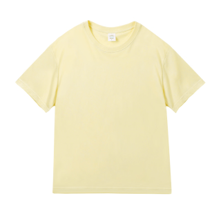 勋阳宇乐 200g精梳纯棉圆领短袖 嫩黄色
