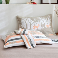 多兰诗 原棉纱枕巾枕罩枕巾一对 52cm*78cm