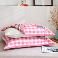 多兰诗 原棉纱枕巾枕罩枕巾一对 52cm*78cm