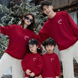 莱梦德 不一样亲子装一家四口2026马年秋装三口家庭全家福国风卫衣运动服