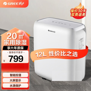 格力 除湿机静音低噪卧室客厅宿舍用可24H定时12L/天 2-20㎡ DH12EN