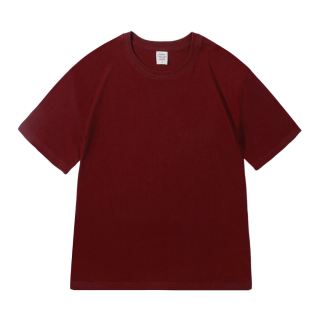 勋阳宇乐 200g精梳纯棉圆领短袖 酒红色