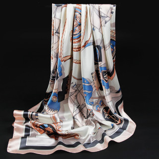 达芬奇密码 专柜礼盒装 春夏缎面大方巾长巾丝巾