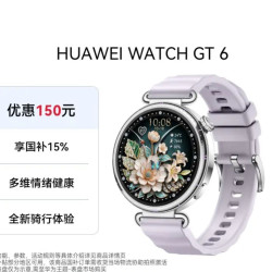 华为 WATCH GT 6 智能手表 41mm 流光紫 氟橡胶表带（北斗、GPS、血氧）