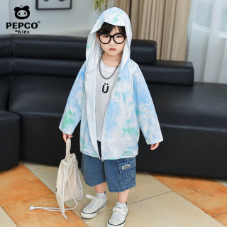 小猪班纳 儿童新款防晒衣 扎染蓝色