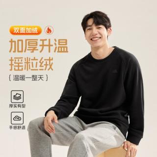 361° 百搭休闲摇粒绒保暖男式运动卫衣绒里套头卫衣