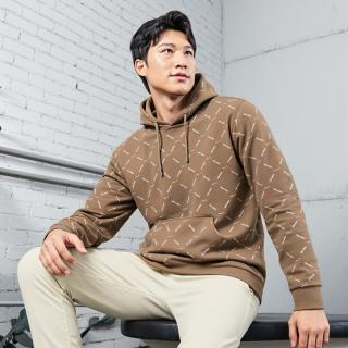 鸿星尔克 男套头带帽运动卫衣宽松时尚字母印花长袖上衣柔软舒适百搭运动服