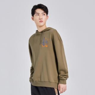 鸿星尔克 伍岳独尊-春季男套头带帽卫衣宽松时尚长袖上衣柔软舒适百搭季