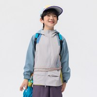 EBAER 防水 儿童冲锋衣 浅灰蓝