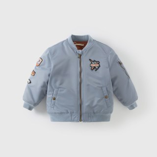 戴维贝拉 儿童棉服外套春装新款男童飞行员棒球服男宝帅气夹克童装