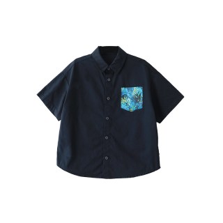 男童春夏休闲印花衬衫2026年新款中大童亲肤透气纯棉上衣