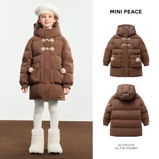 Mini Peace MINIPEACE太平鸟童装女童羽绒服中长款保暖外套冬装
