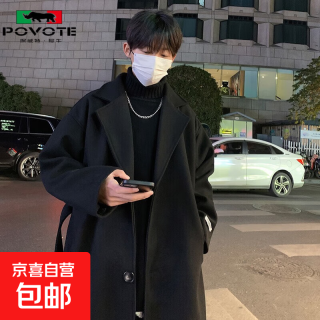 保威特犀牛中长款风衣外套 215黑色  2XL