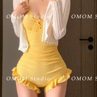 OMOM 小鸡黄 小清新连体泳衣 Y23