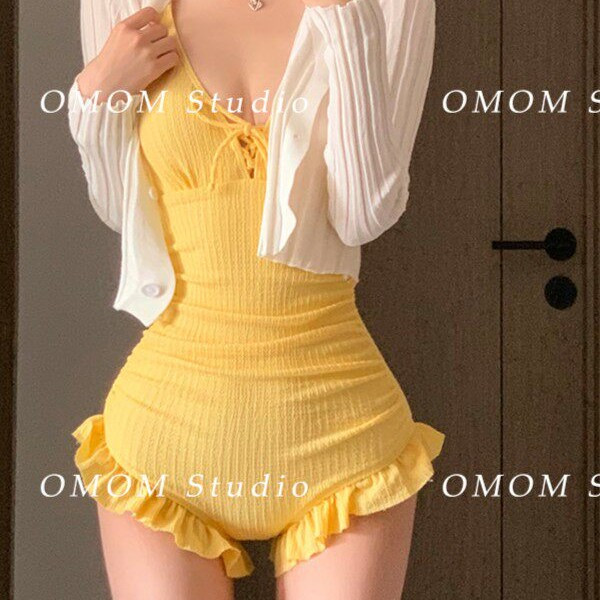 OMOM 小鸡黄 小清新连体泳衣 Y23