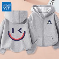 JEANSWEST/真维斯 加绒 儿童外套 【春秋款】灰-好心情K+J重叠笑脸