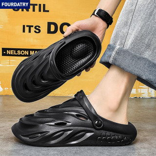 FOURDATRY 大码时尚洞洞鞋男椰子夏季沙滩情侣两用凉