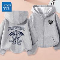 JEANSWEST/真维斯 加绒 儿童外套 【春秋款】灰/J喷气星甲+J黑色铠甲小K