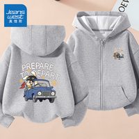 JEANSWEST/真维斯 加绒 儿童外套 【春秋款】灰/开车兔+J假日小车K