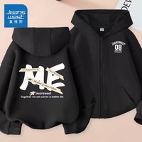 JEANSWEST/真维斯 加绒 儿童外套 【春秋款】黑/JME+J08K