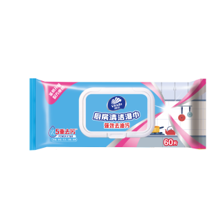 维达 厨房湿巾 60抽*1包 去油污湿巾
