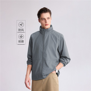 佐丹奴 防风夹克男春季新款纯色可藏帽网里运动风衣外套男13075827