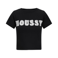  MOUSSY/摩西 蕾丝LOGO刺绣 女士短袖T恤
