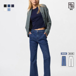 优衣库 女装修身喇叭牛仔裤/弹力水洗产品480782 479003