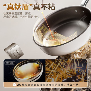  京严 不粘锅 煎锅 锅盖 【适用2-3人】煎炒两用带盖 24cm