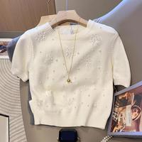 Madallo/莫代尔 立体雪花装饰 女士针织打底衫